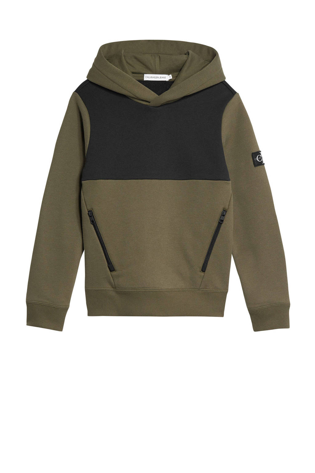 CALVIN KLEIN JEANS hoodie army groen/zwart, Army groen/zwart