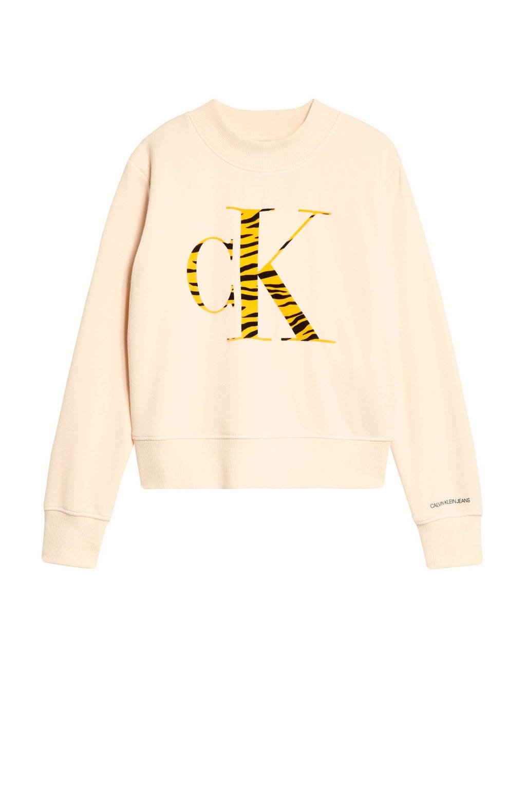 CALVIN KLEIN JEANS sweater met logo beige, Beige