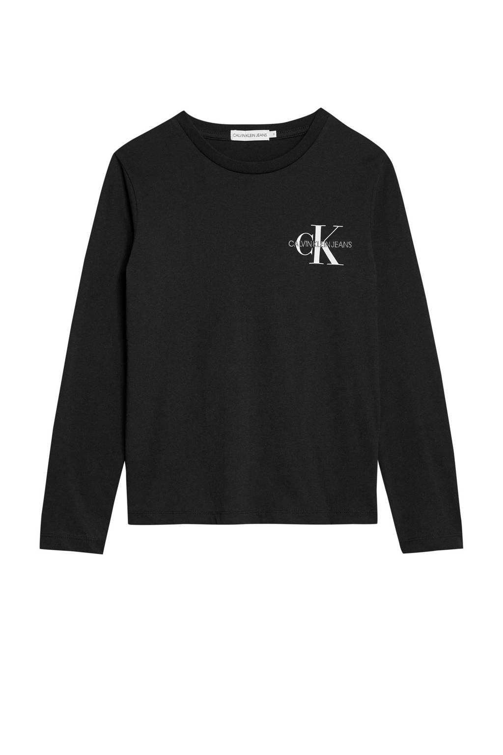 CALVIN KLEIN JEANS longsleeve van biologisch katoen zwart/wit, Zwart/wit