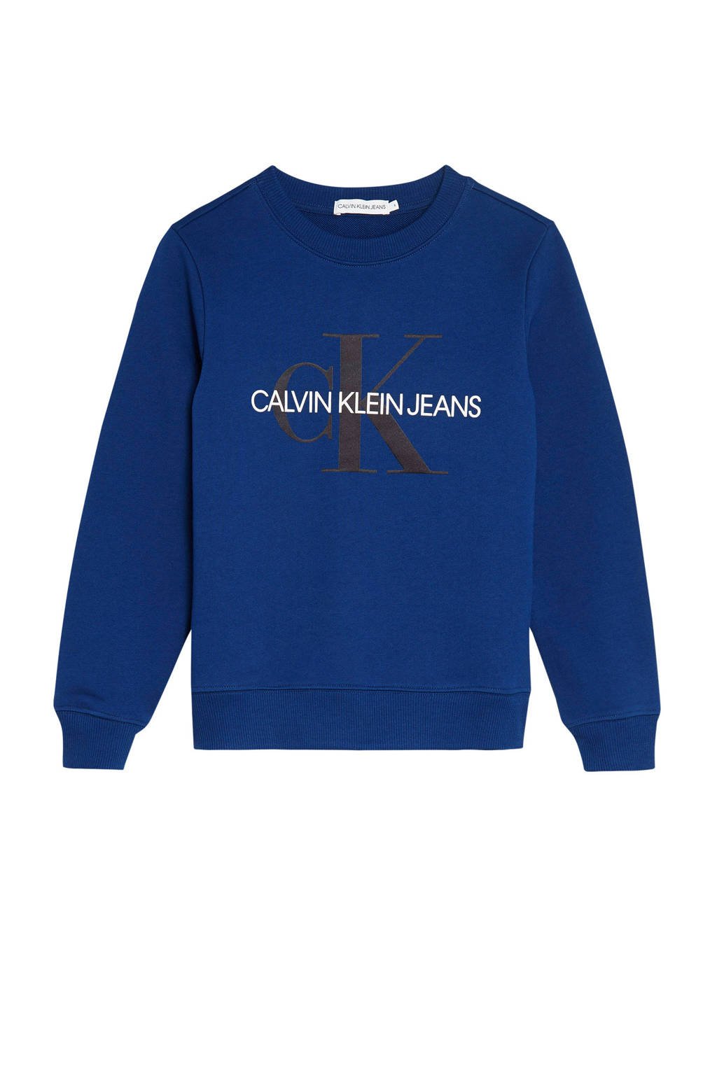 CALVIN KLEIN JEANS sweater met logo blauw/wit/zwart, Blauw/wit/zwart
