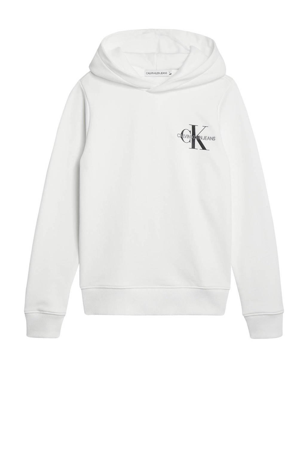 CALVIN KLEIN JEANS hoodie met logo wit/zwart, Wit/zwart