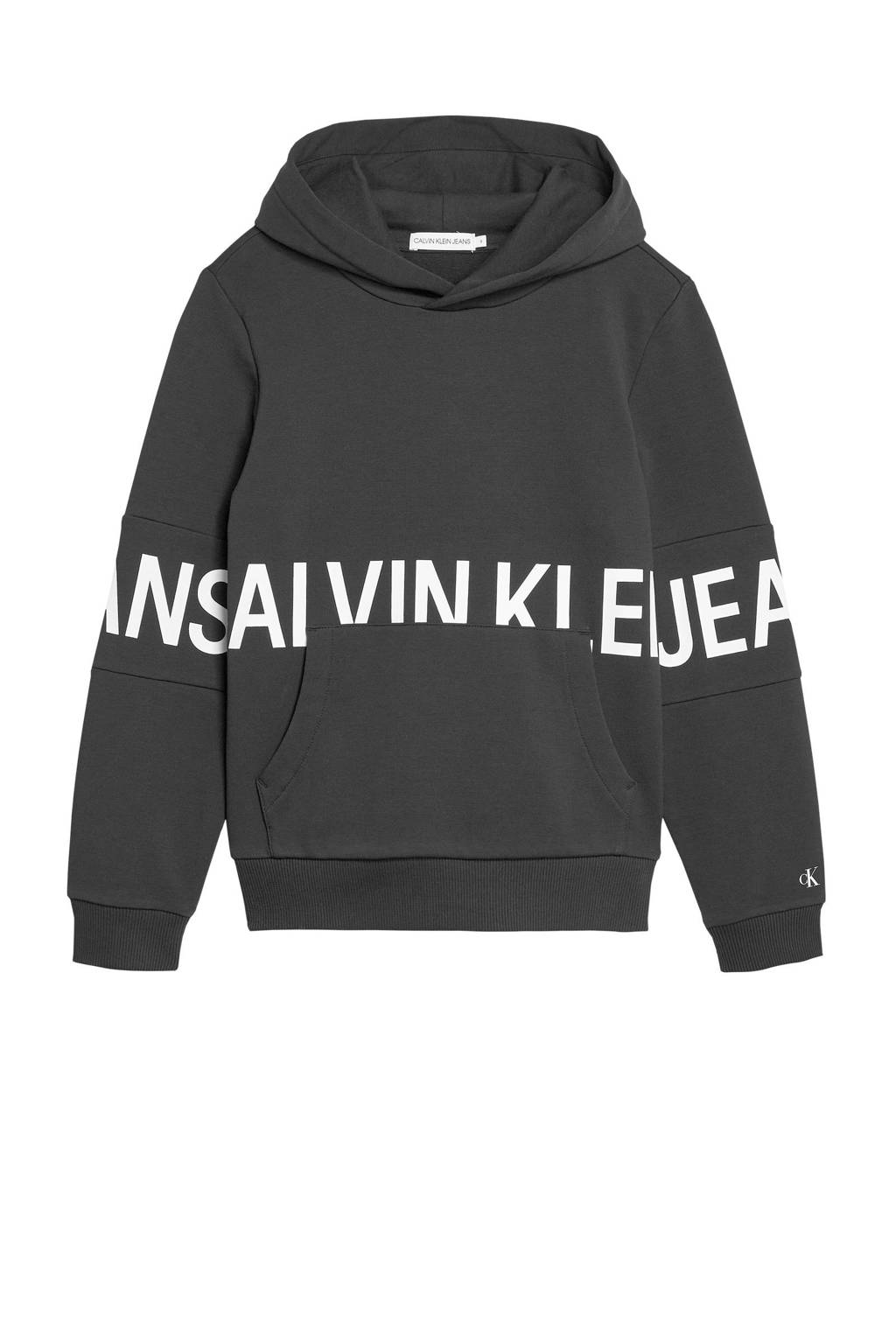CALVIN KLEIN JEANS hoodie met logo zwart, Zwart