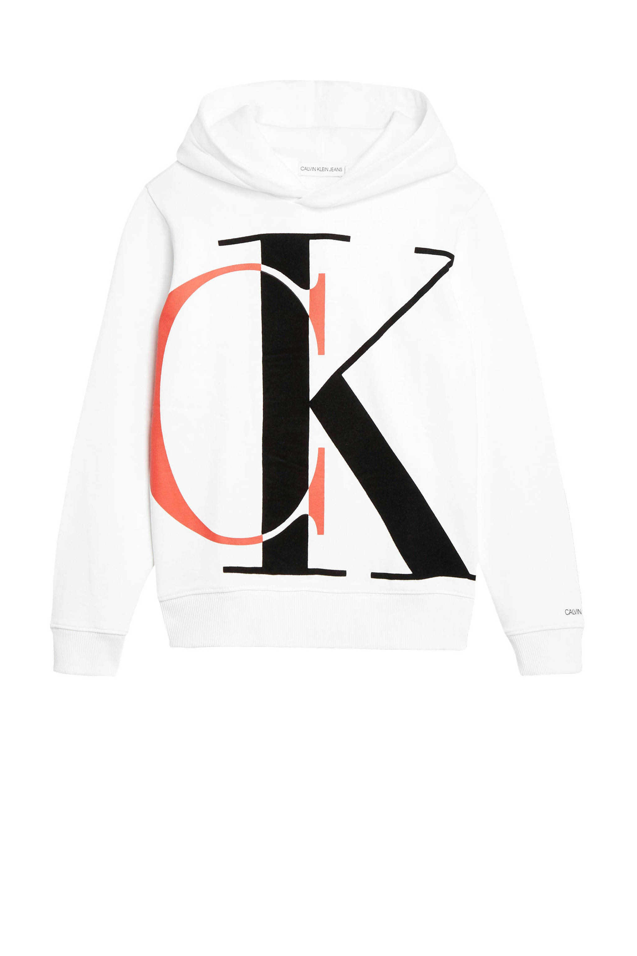 Calvin Klein Jeans Hoodie Met Logo Wit Zwart Oranje Wehkamp