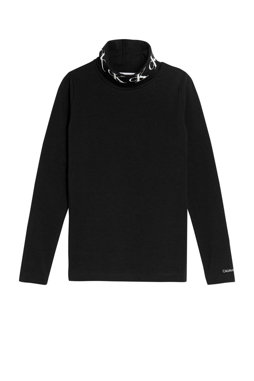 CALVIN KLEIN JEANS longsleeve met logo zwart/wit, Zwart/wit