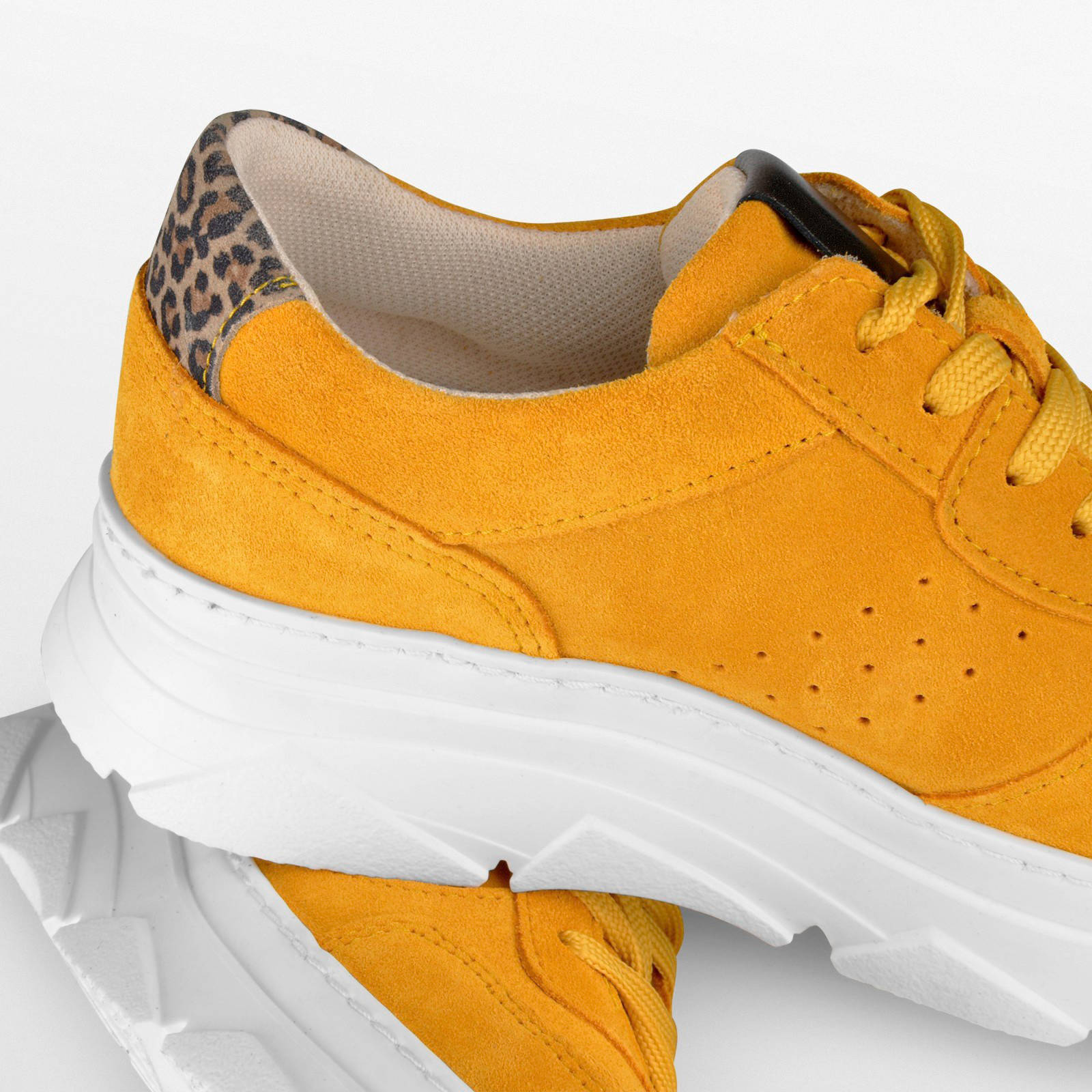 PS Poelman Scarface suède chunky sneakers okergeel | wehkamp