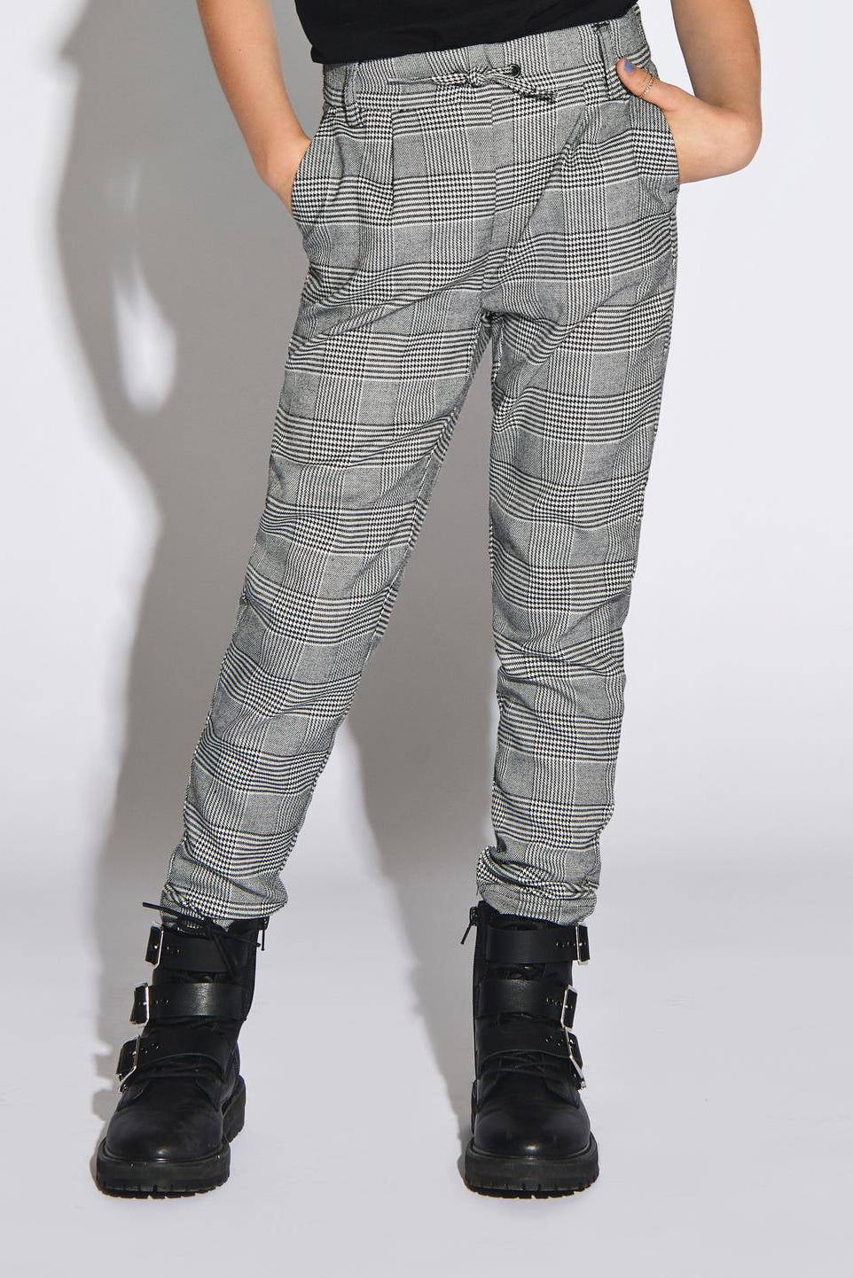 ONLY Poptrash Geruite Broek Dames Zwart – Aboutthesize.com