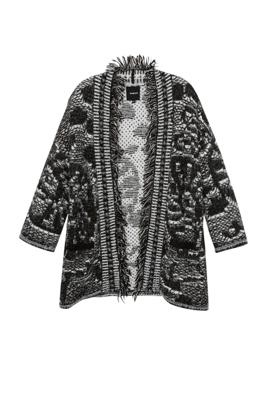 Desigual vest met franjes zwart, Zwart