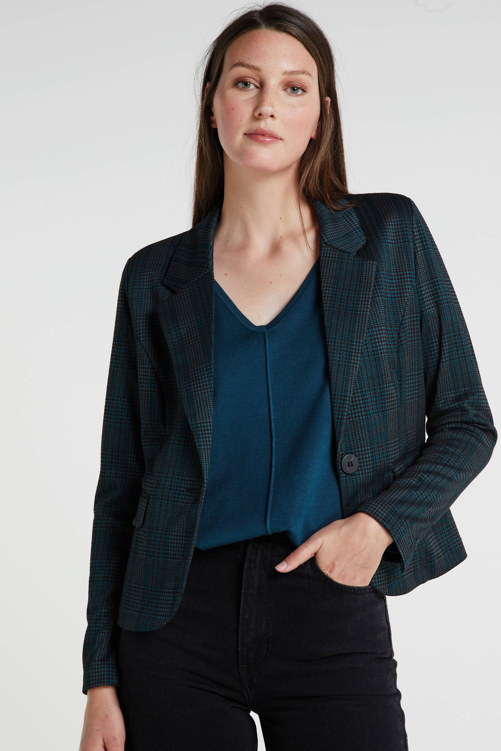 FREEQUENT geruite blazer Nanni donkerblauw | wehkamp FREEQUENT geruite blazer Nanni donkerblauw | wehkamp