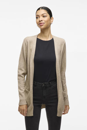 gemêleerd gebreid vest VIRIL beige
