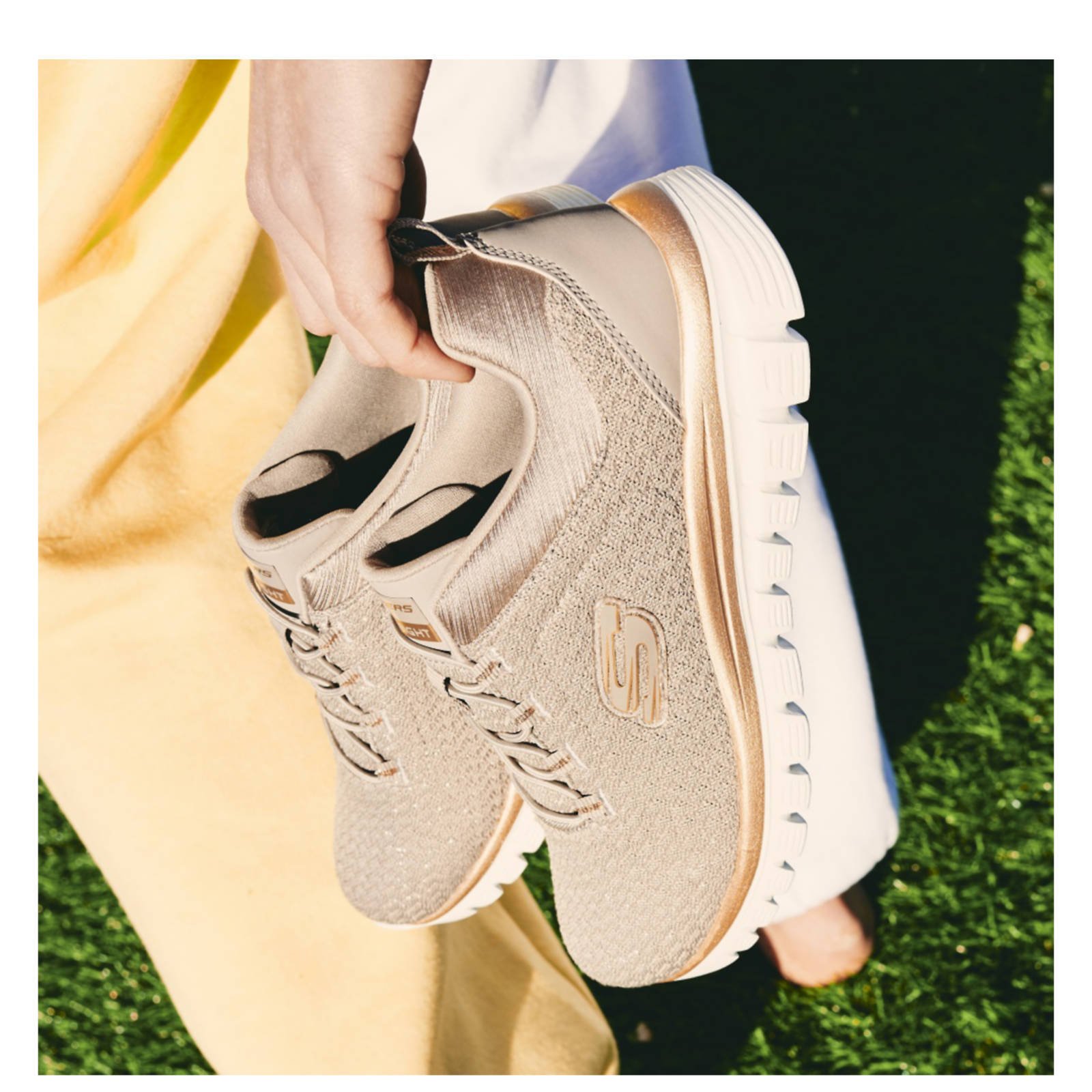 skechers taupe gold