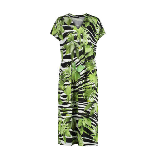 Claudia Sträter jurk met all over print en ceintuur groen zwart wit Claudia Sträter jurk met all over print en ceintuur groen zwart wit