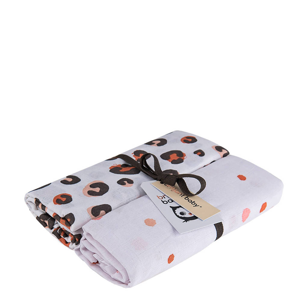 Briljant Baby Africa hydrofiel multidoek wit/roze