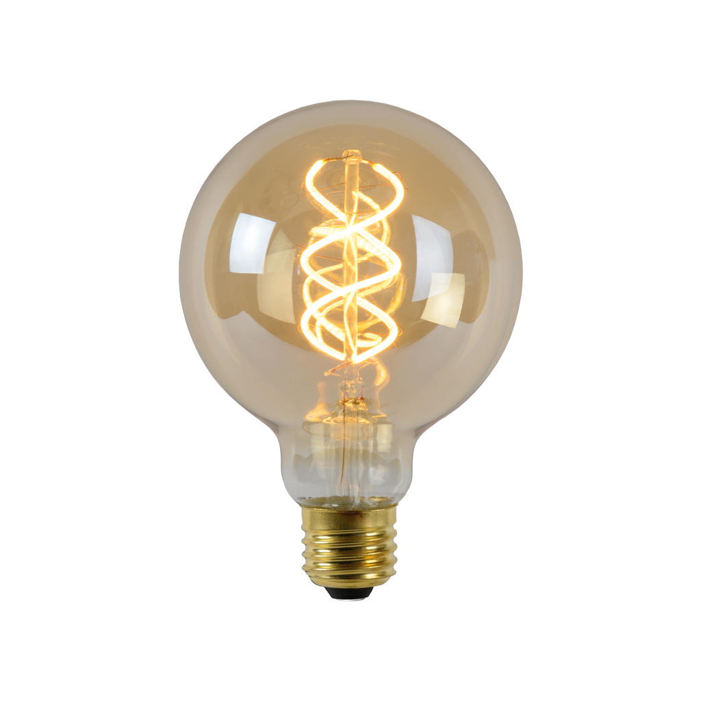 Lucide G95 - Filament lamp - Ø 9,5 cm - LED Dimb. - E27 - 1x5W 2200K - Amber