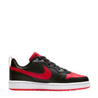 Nike Court Borough Low 2 leren sneaker zwart/rood, Zwart/rood