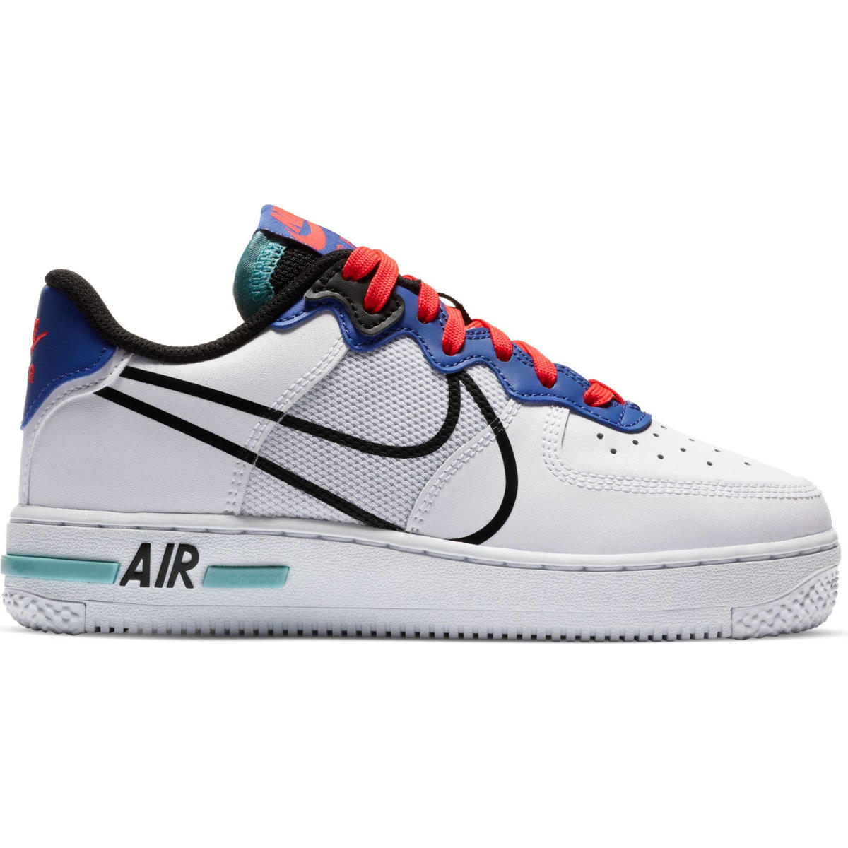huichelarij lont voorstel Nike Air Force 1 React sneakers wit/zwart/rood/blauw | wehkamp