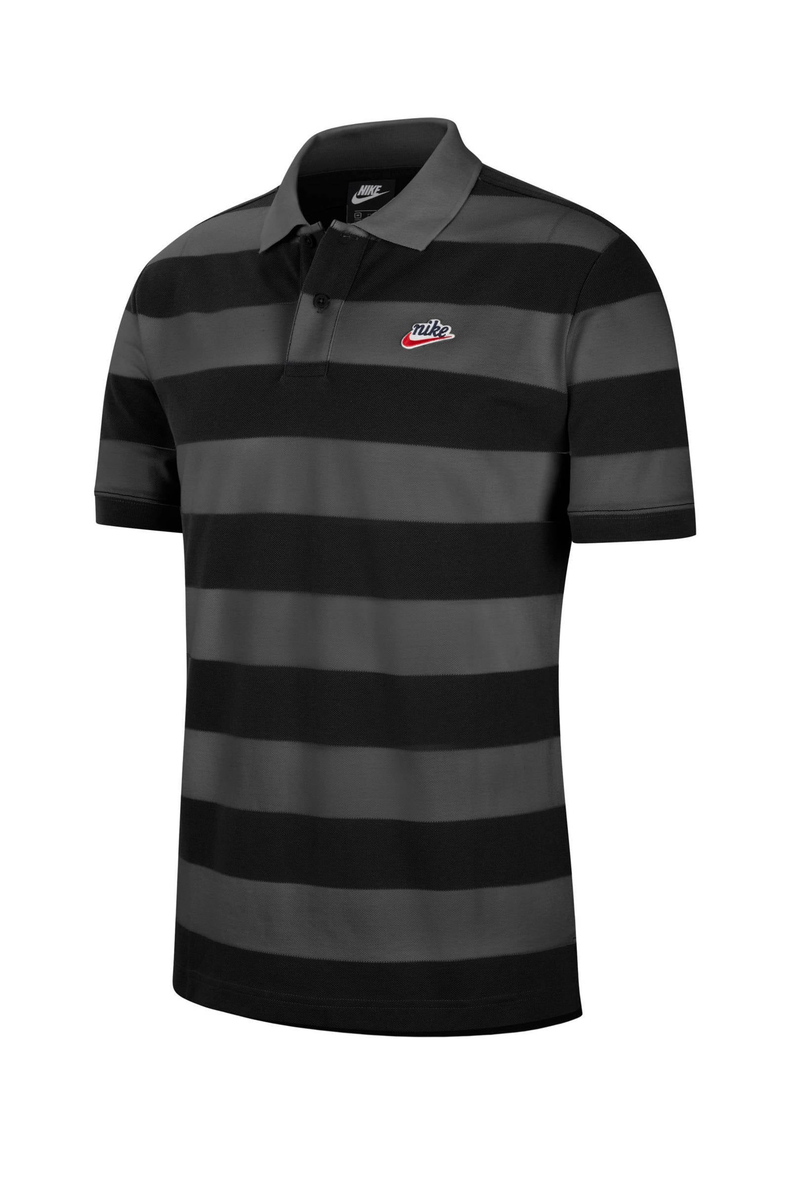 Nike polo zwart/grijs | wehkamp