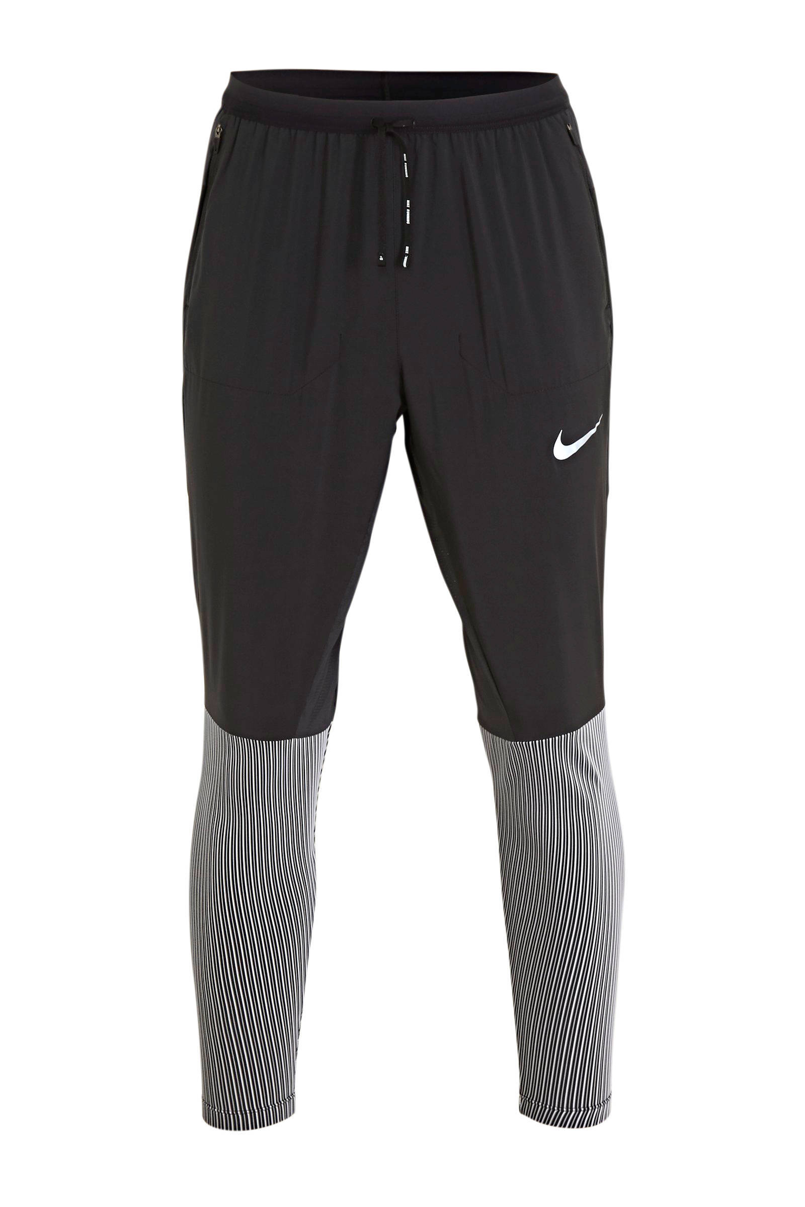 Nike hardloopbroek zwart/zilver | wehkamp