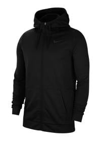 Zwarte heren Nike sportvest van polyester met lange mouwen en capuchon