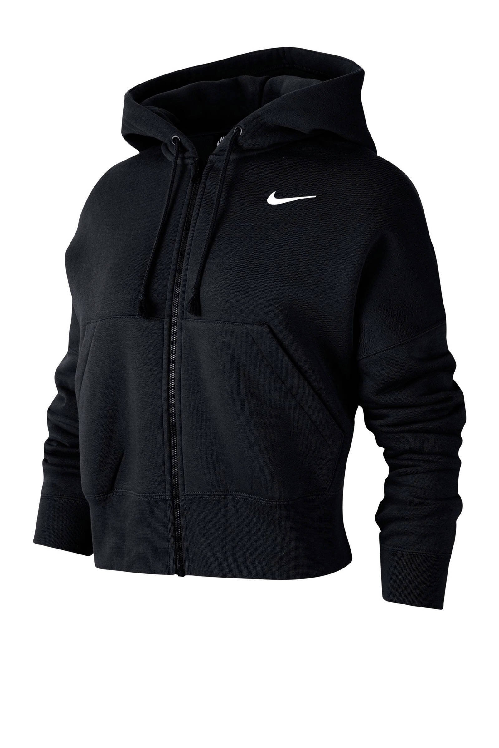 Nike Sportswear Essential Fleecehoodie met rits voor dames Zwart online kopen