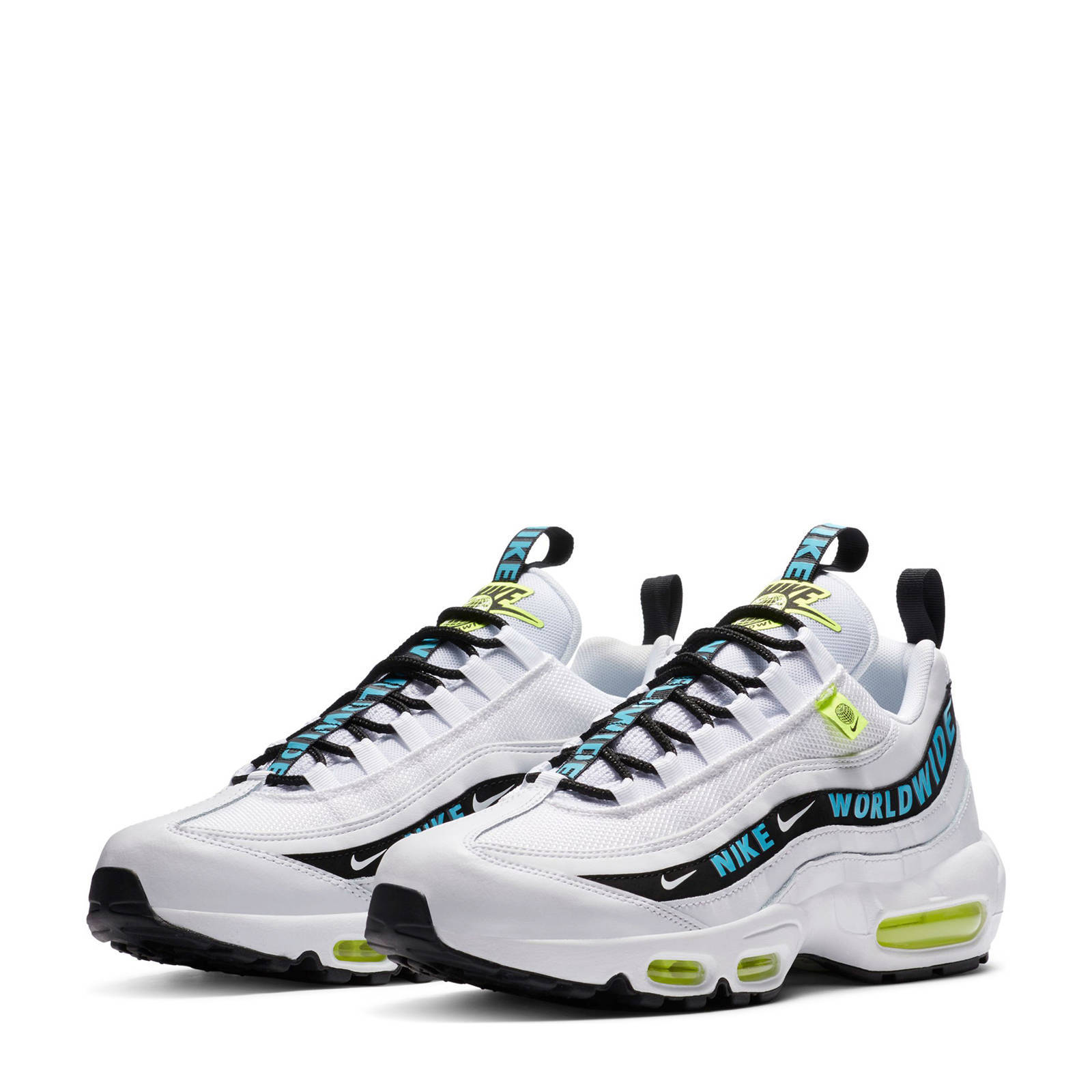 Nike Air Max 95 SE sneakers wit/blauw/fluorgeel | wehkamp