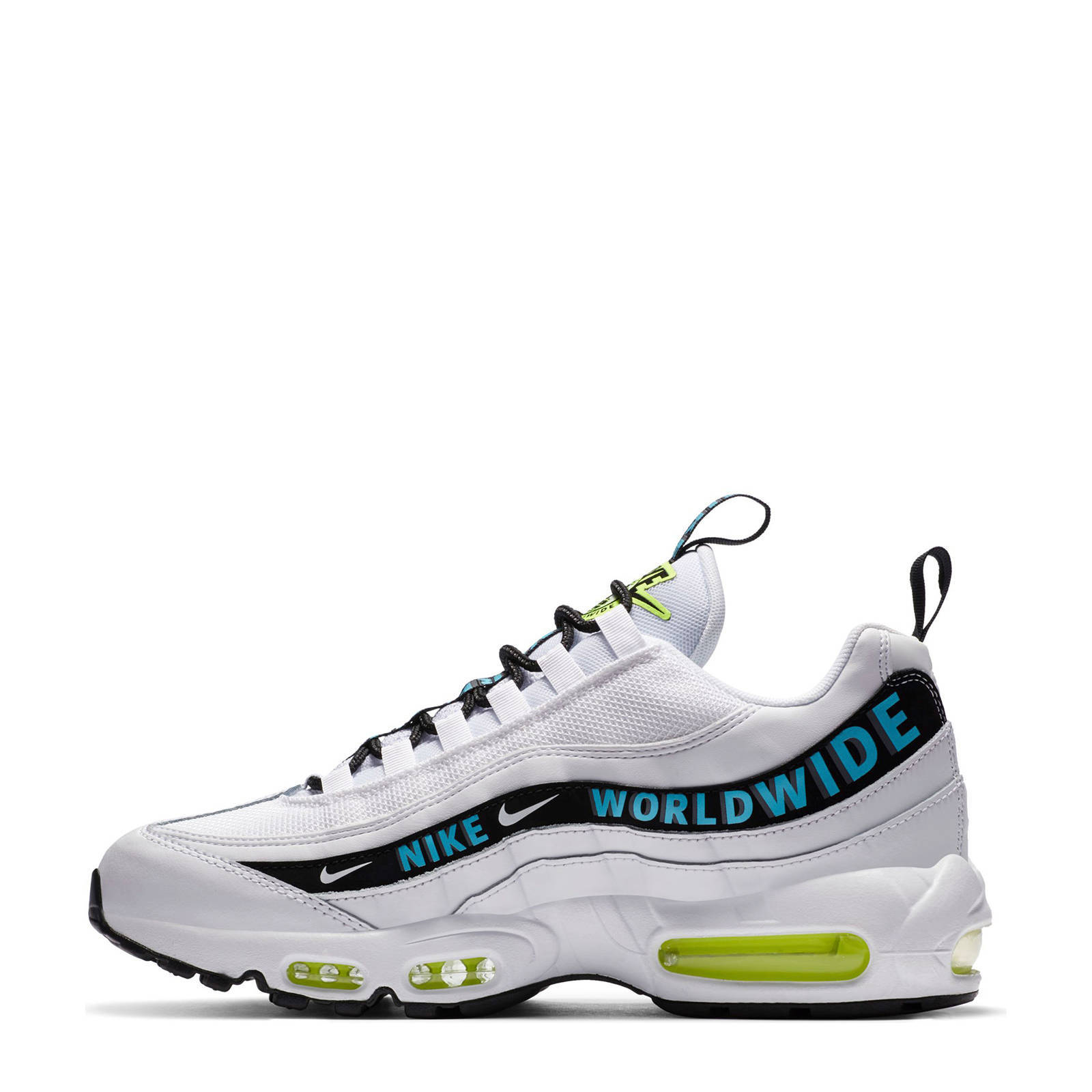 Nike Air Max 95 SE sneakers wit/blauw/fluorgeel | wehkamp