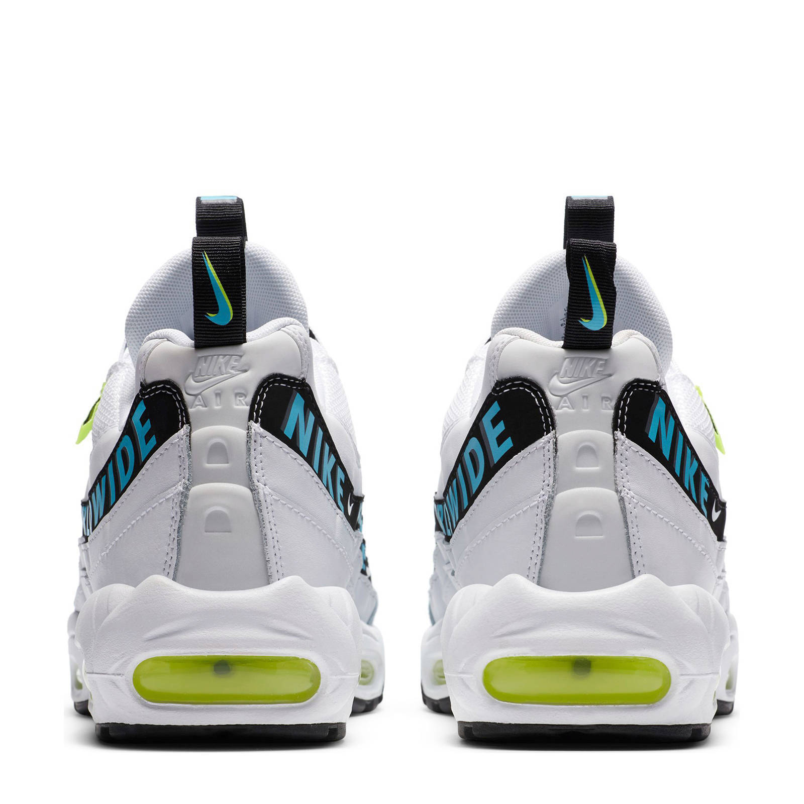Nike Air Max 95 SE sneakers wit/blauw/fluorgeel | wehkamp