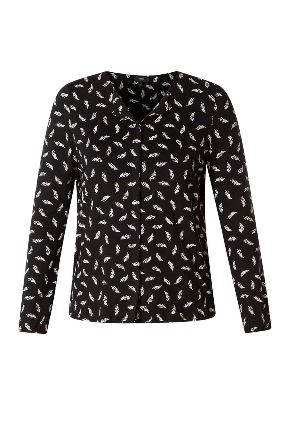 Yesta top met all over print zwart/wit, Zwart/wit
