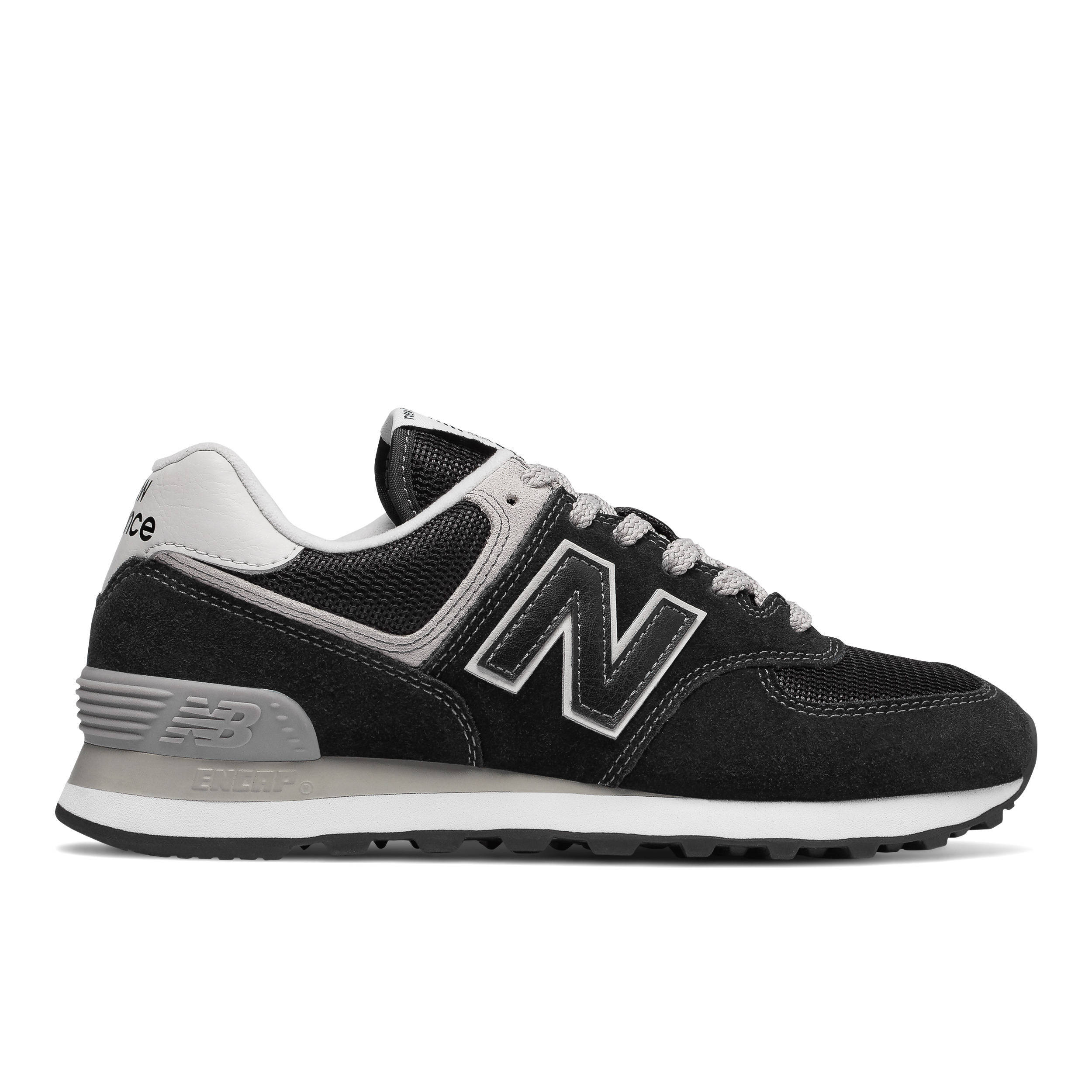 New Balance 574 suède sneakers zwart/grijs | wehkamp