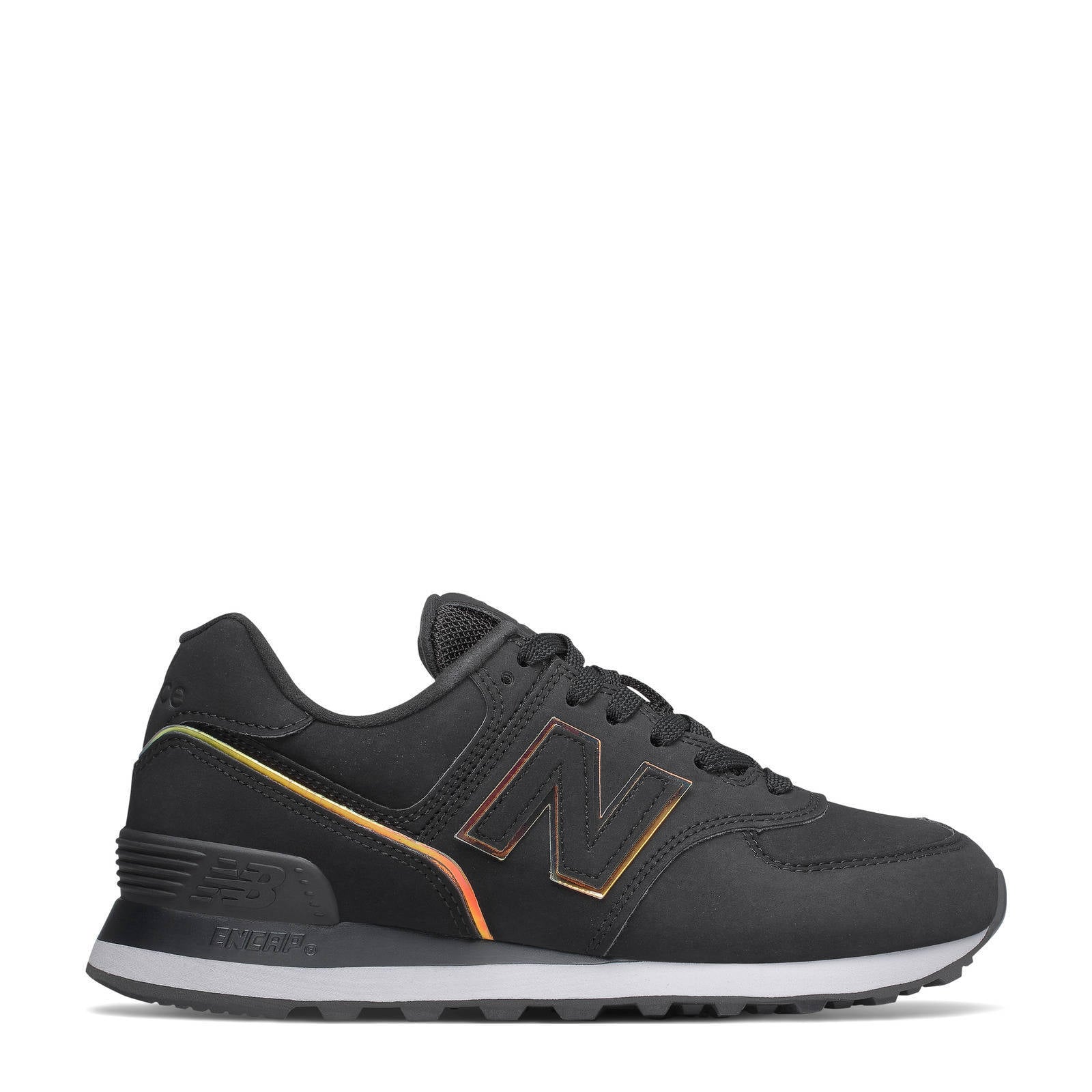 New Balance 574 suède sneakers zwart/multi | wehkamp
