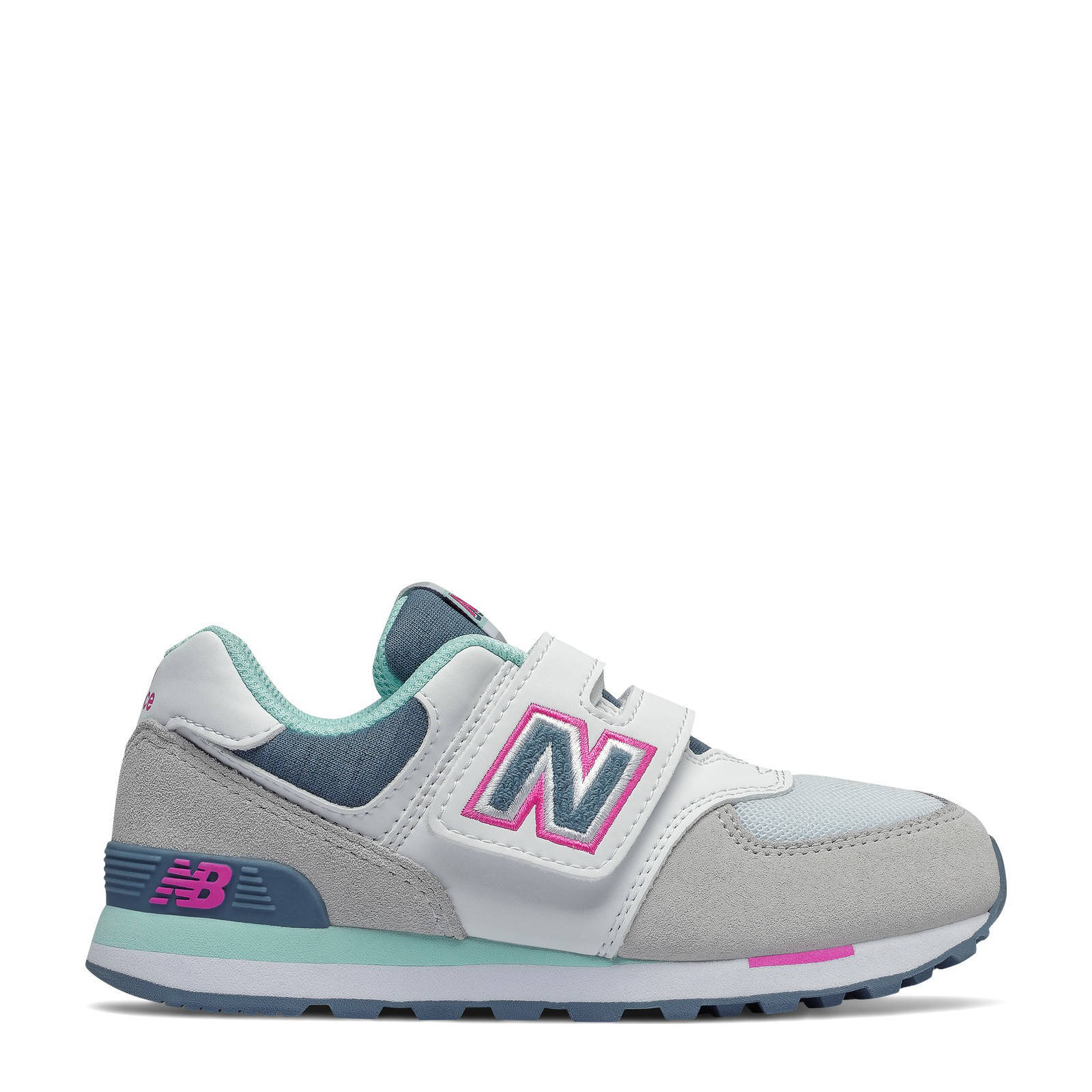 New Balance 574 sneakers grijs/wit/blauw | wehkamp