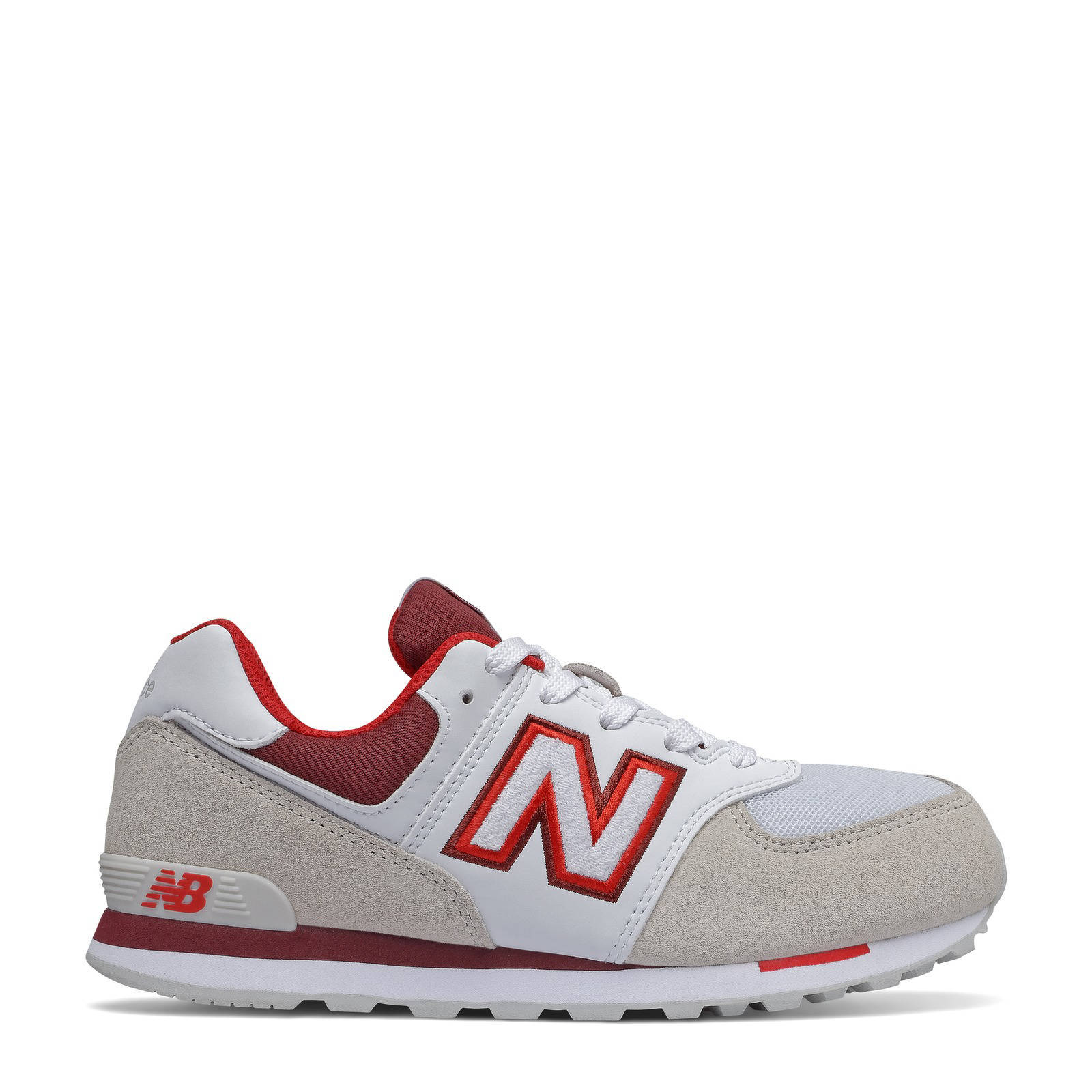 New Balance 574 sneakers beige/wit/rood | wehkamp