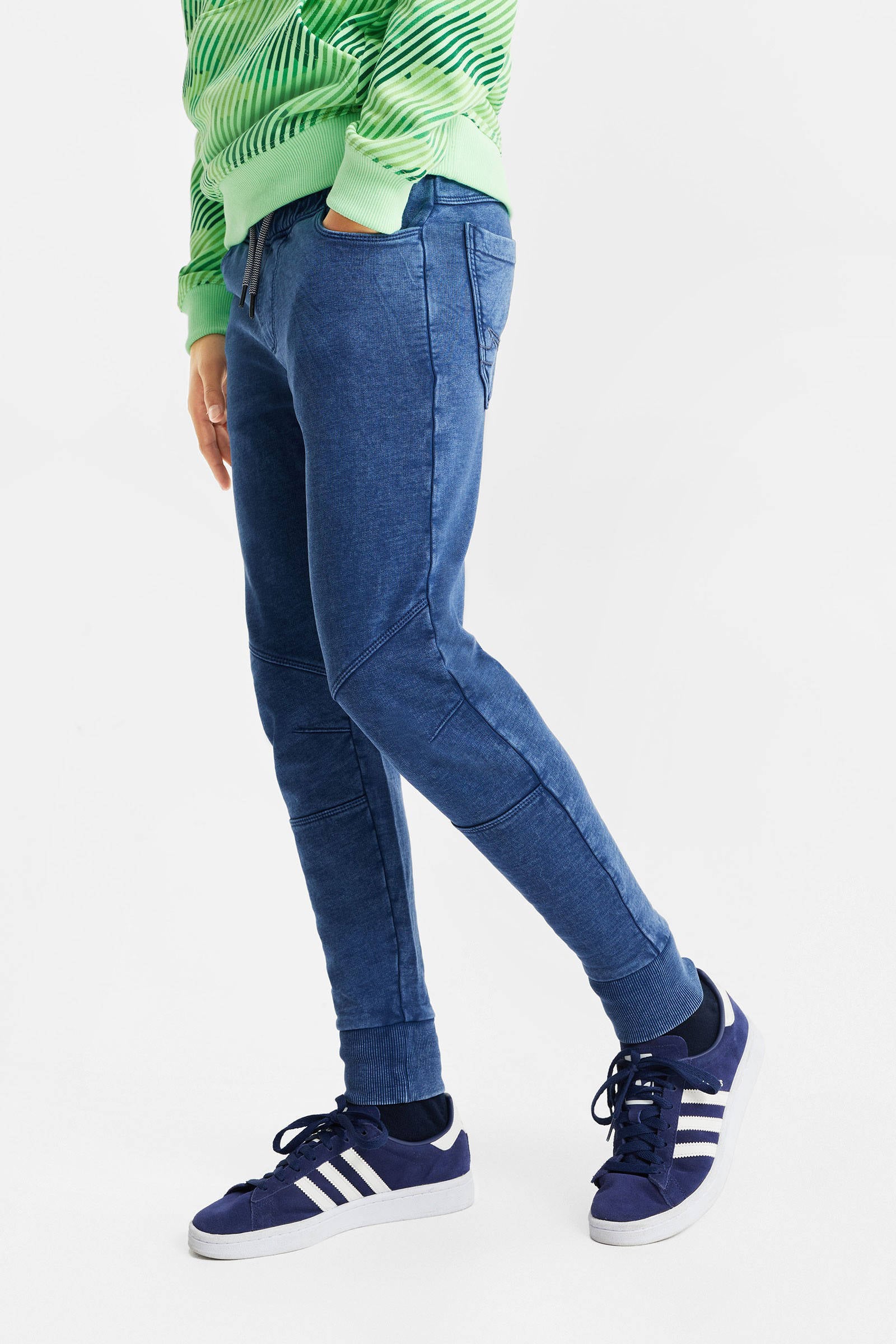 Jeans-look joggingbroeken in de kleur blauw voor dames | KLEDING.nl