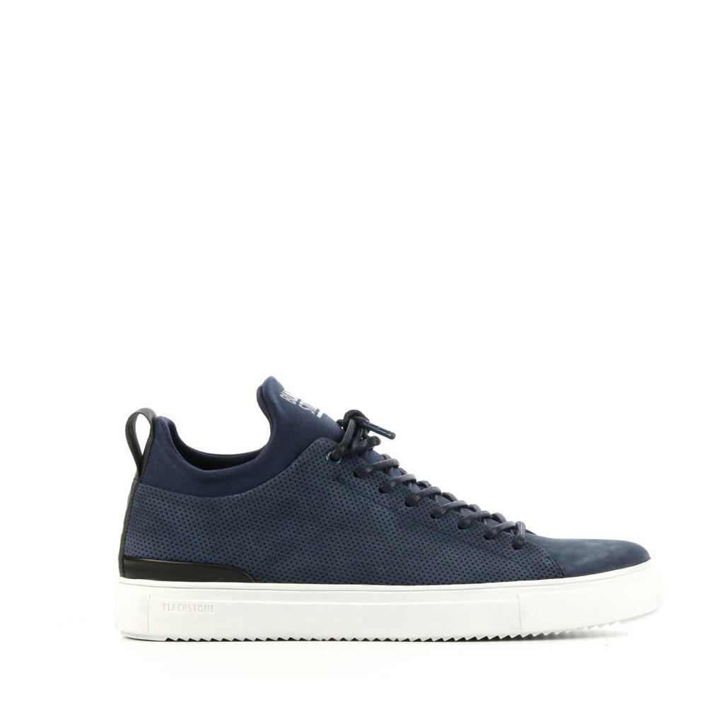 Donkerblauwe heren Blackstone SG38 suède sneakers met veters