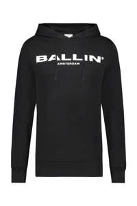 Ballin hoodie met tekst zwart