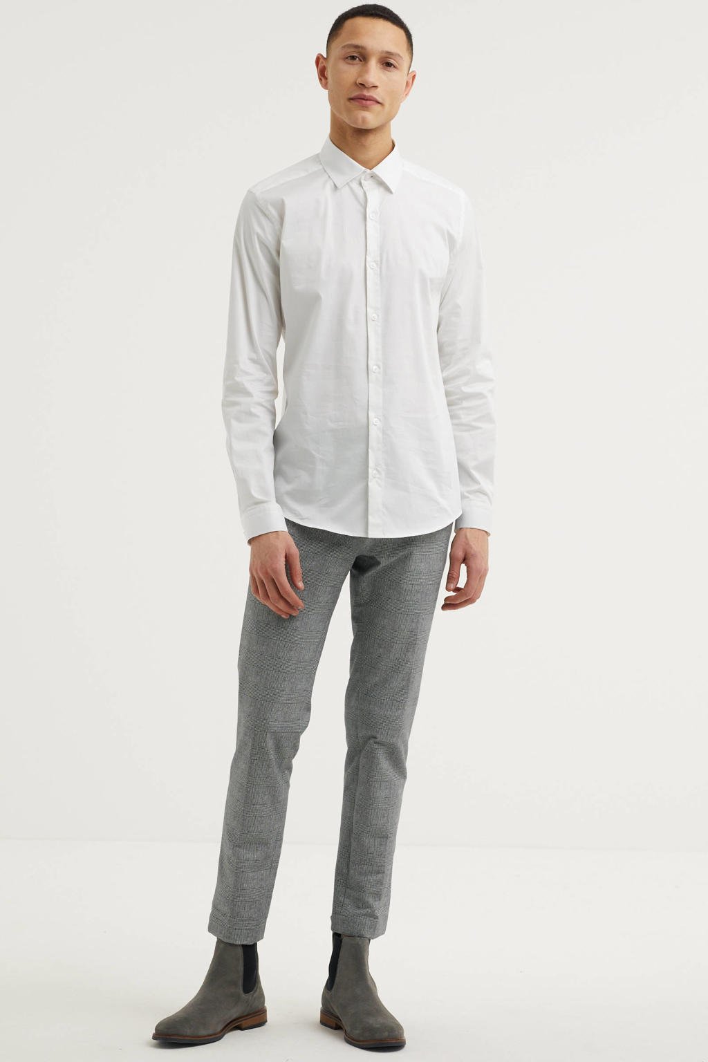 Purewhite slim fit overhemd 10201 wit