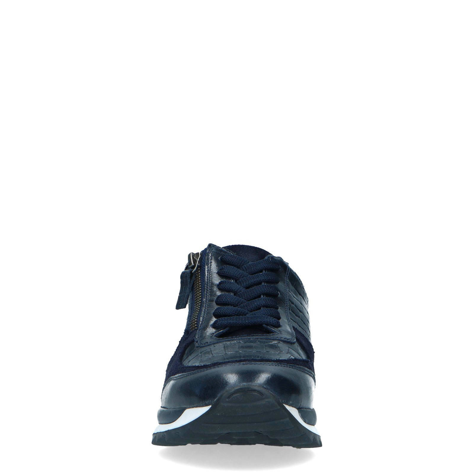 Manfield leren sneakers crocoprint blauw | wehkamp