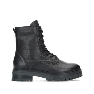 leren veterboots zwart