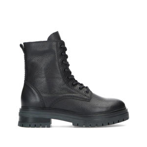 leren veterboots zwart