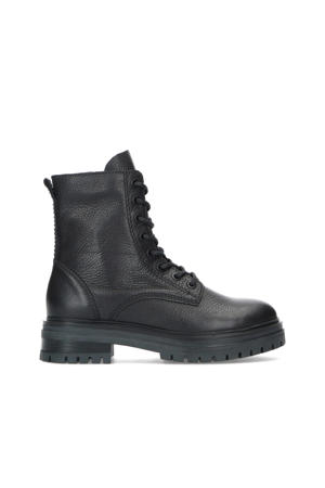 leren veterboots zwart