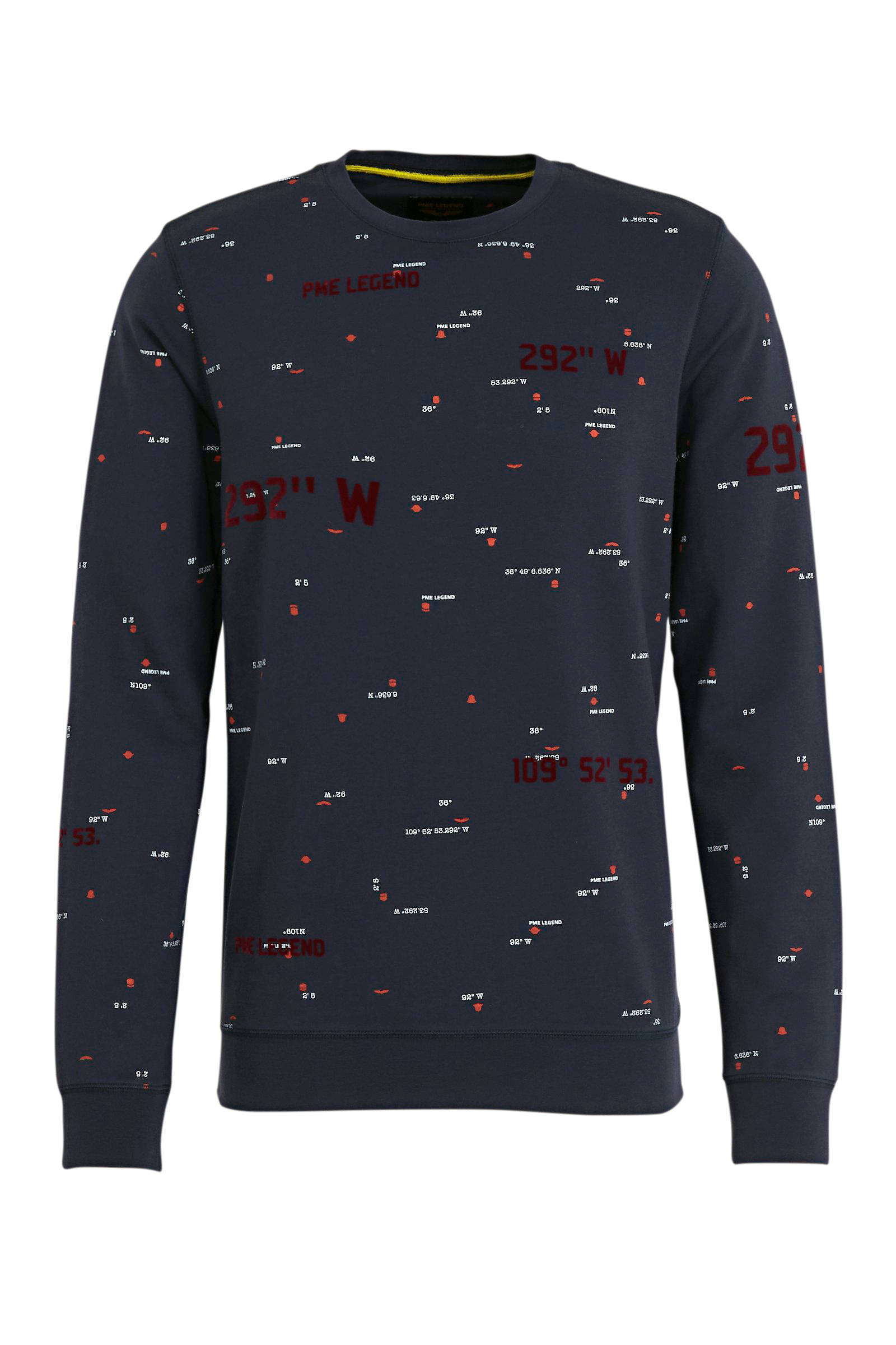 PME Legend sweater met all over print donkerblauw online kopen