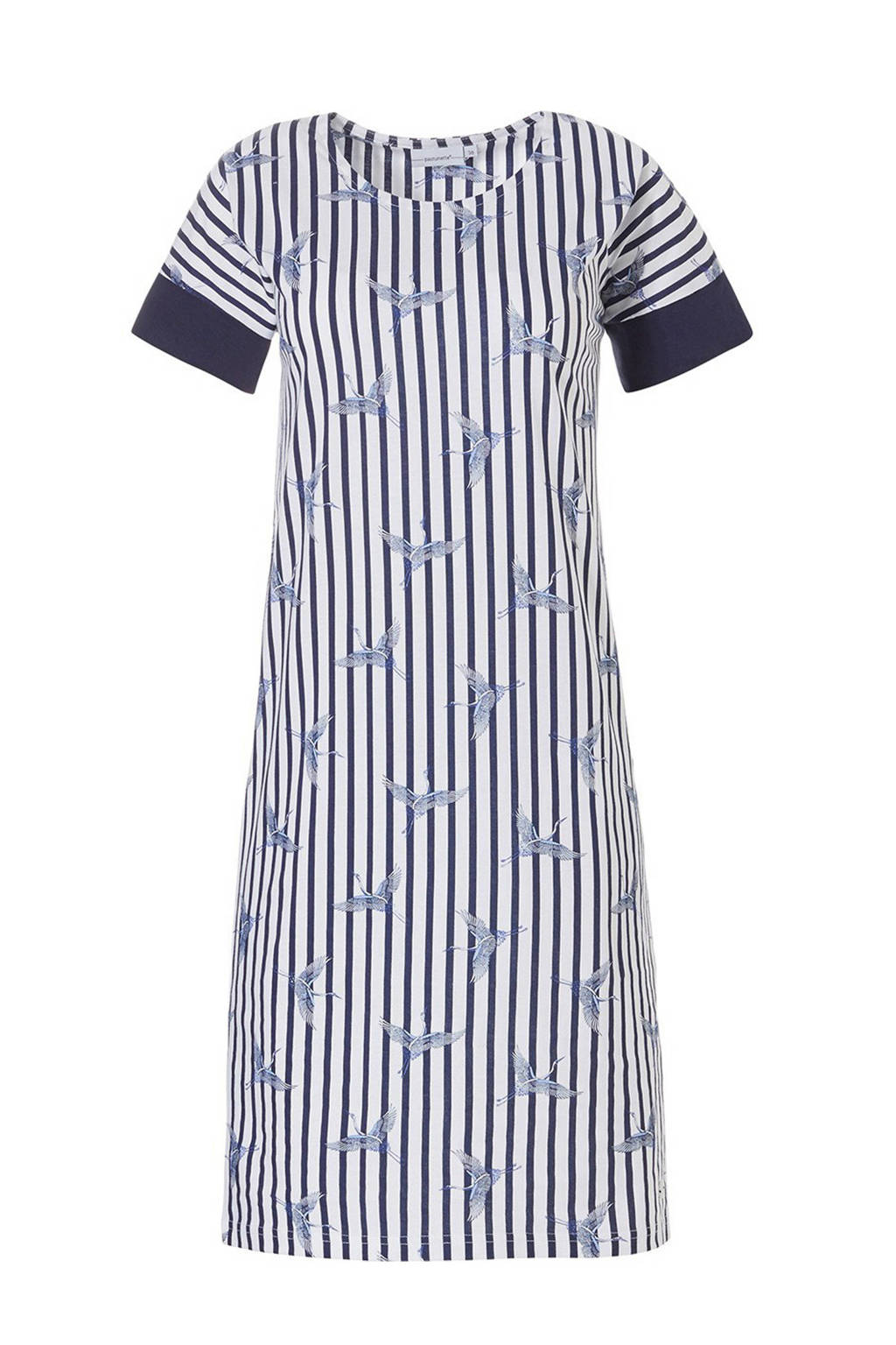 Rebelle nachthemd in all over print zwart/wit, Zwart/wit