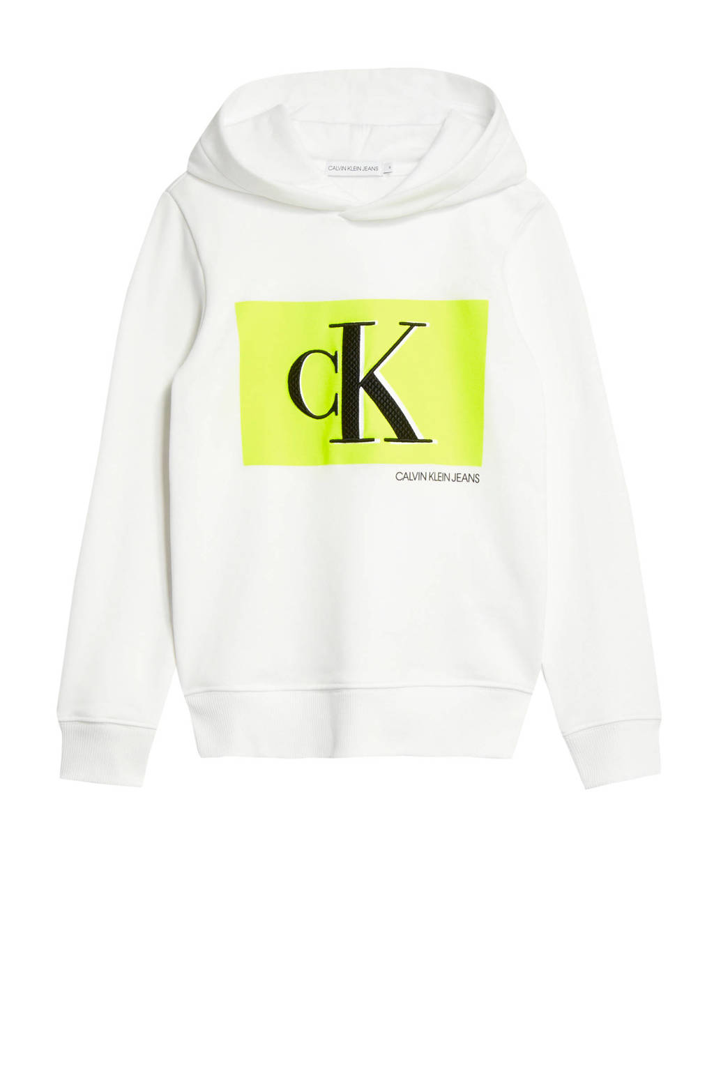 CALVIN KLEIN JEANS hoodie met logo wit/geel/zwart, Wit/geel/zwart