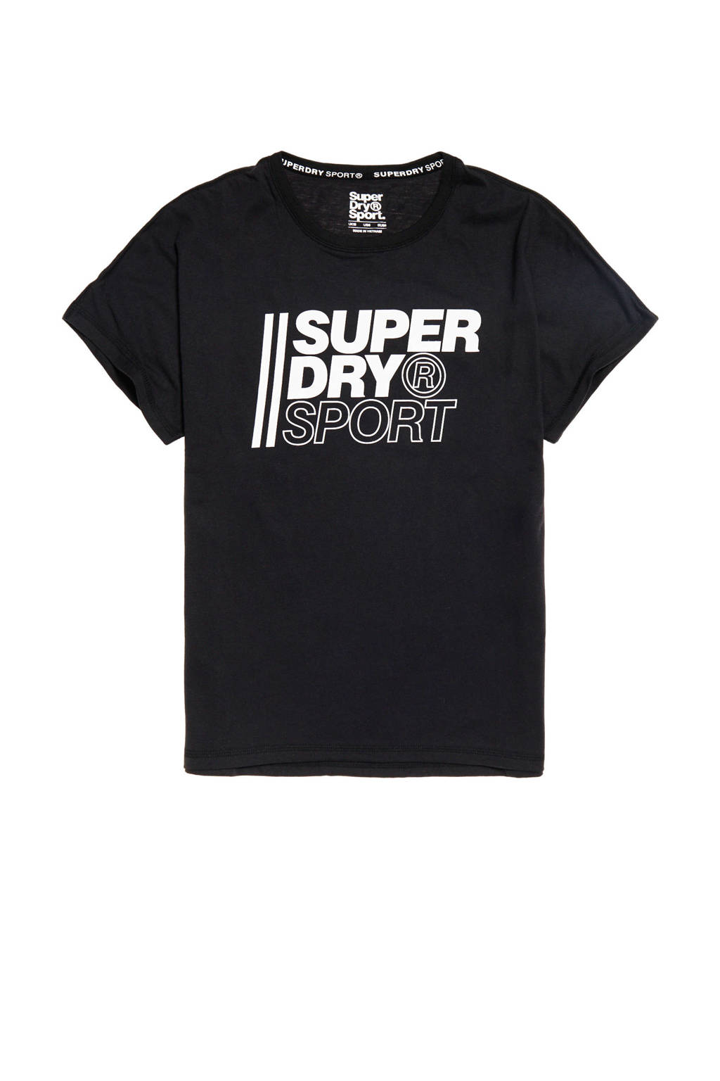 Superdry Sport sport T-shirt zwart, Zwart