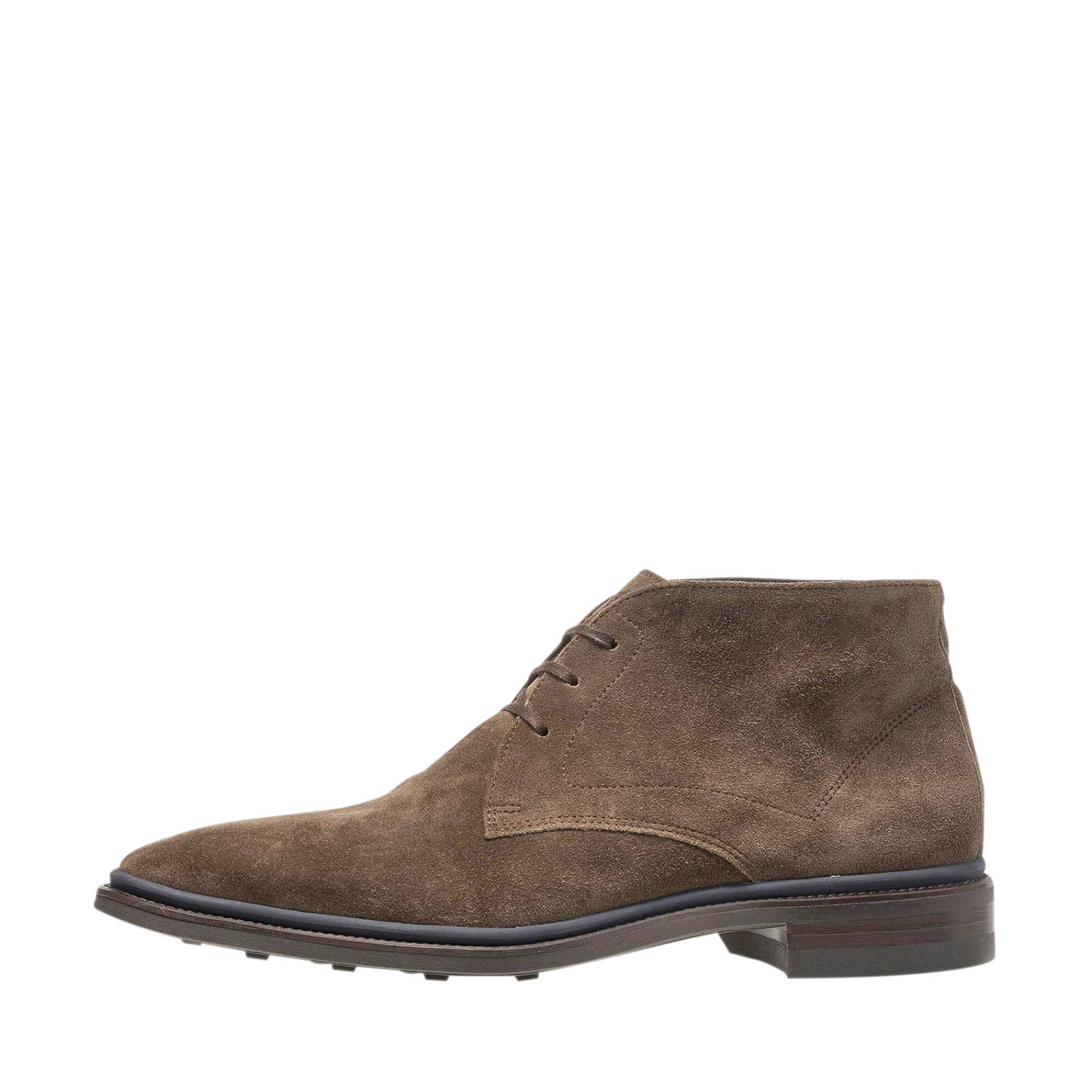 Floris van Bommel suède veterboots taupe | wehkamp