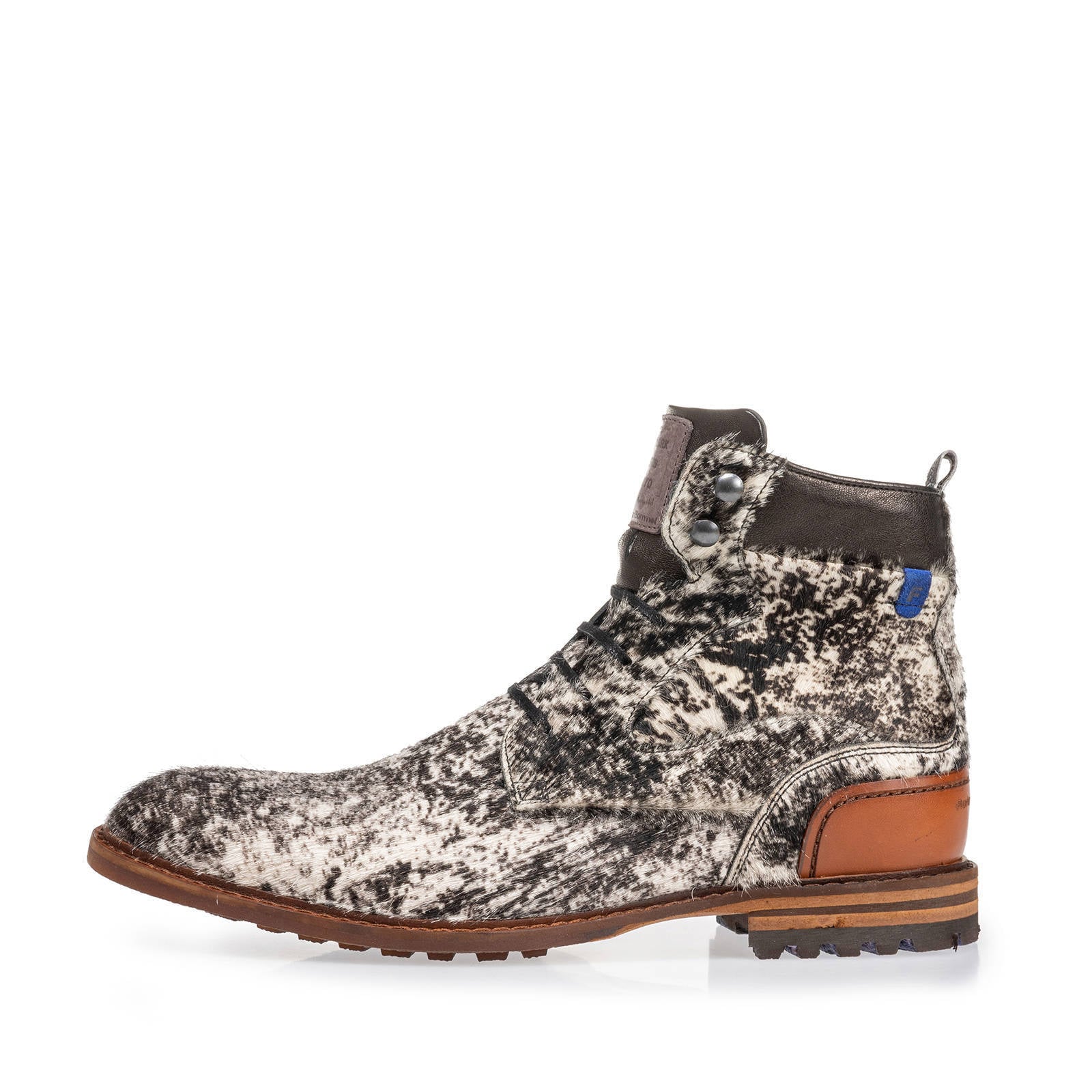 Floris van Bommel leren veterboots wit/zwart | wehkamp