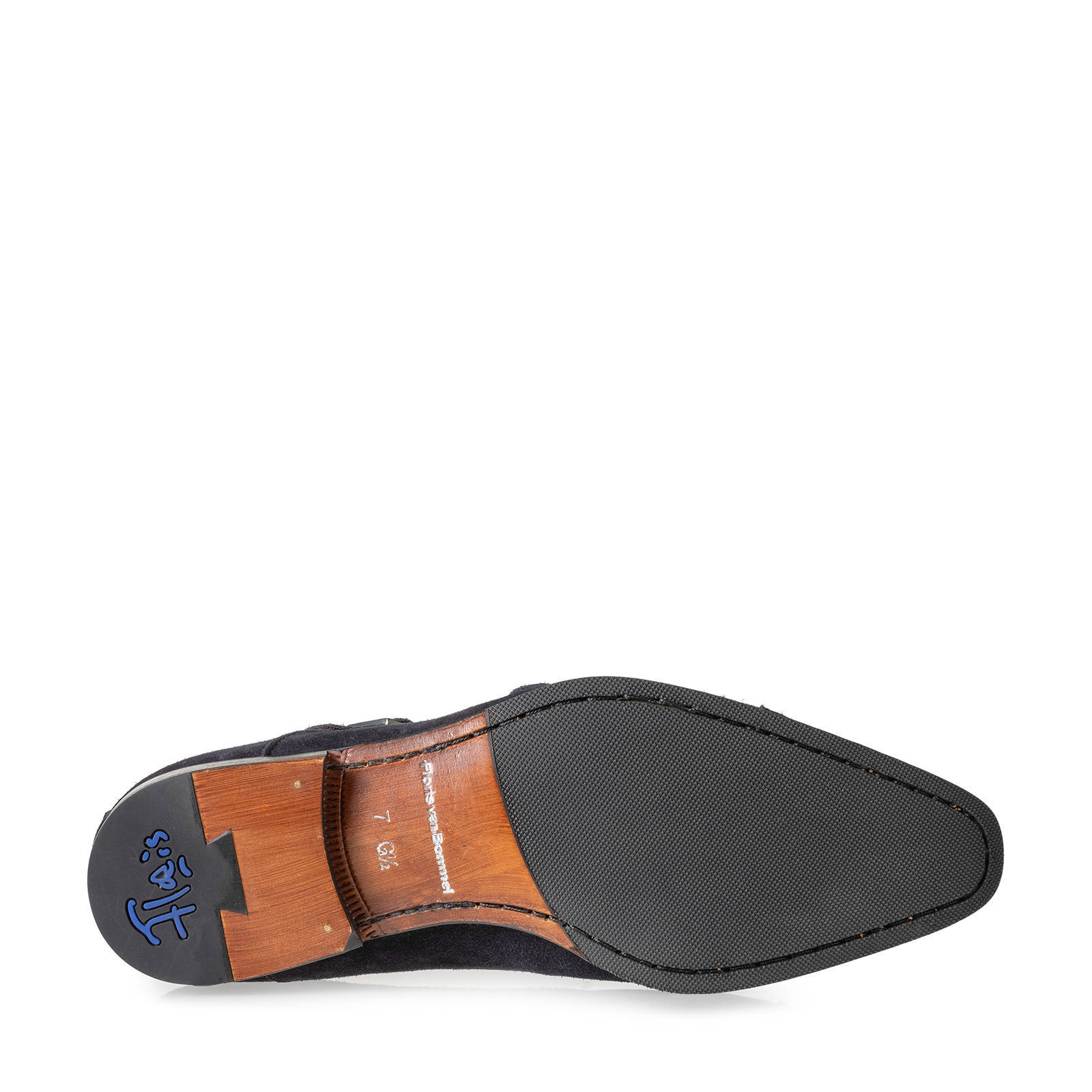 Floris van Bommel suède gespschoenen donkerblauw | wehkamp
