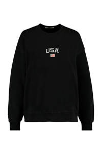America Today sweater Sonny met tekst zwart