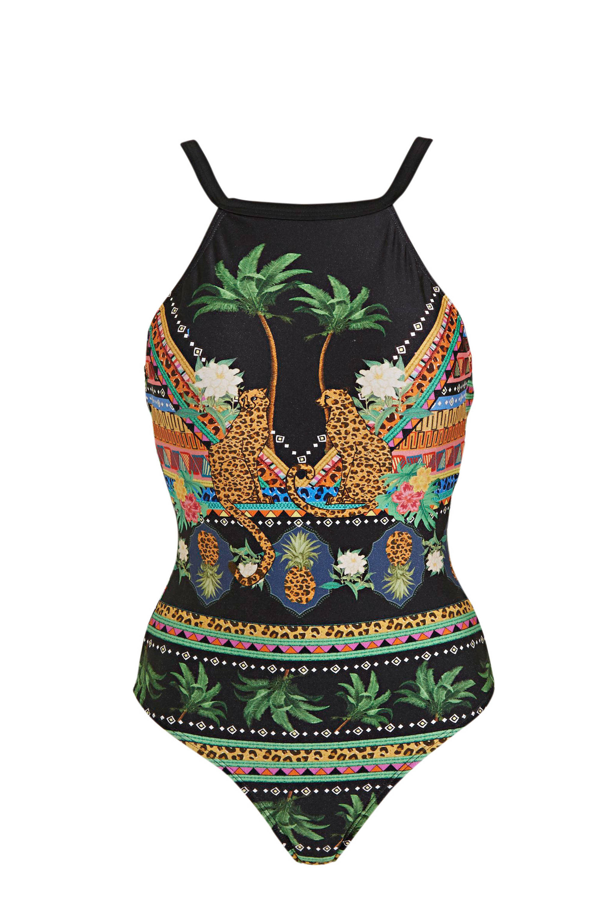 C&A badpak met all over print zwart wehkamp