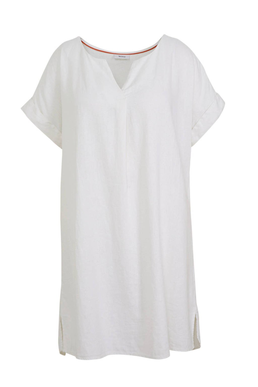C&A XL Yessica jurk met linnen wit, Wit