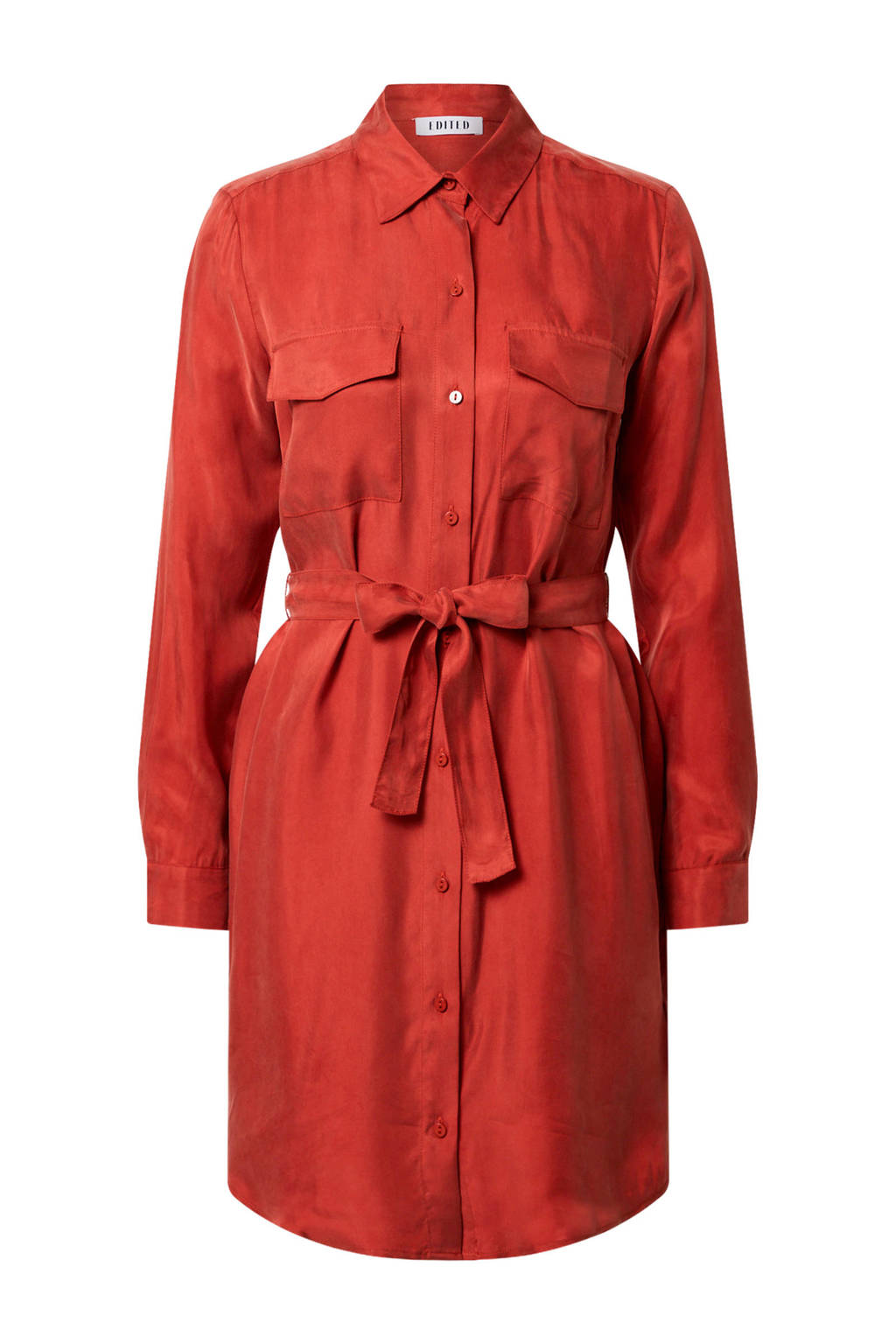 EDITED blousejurk Farha met ceintuur rood, Rood